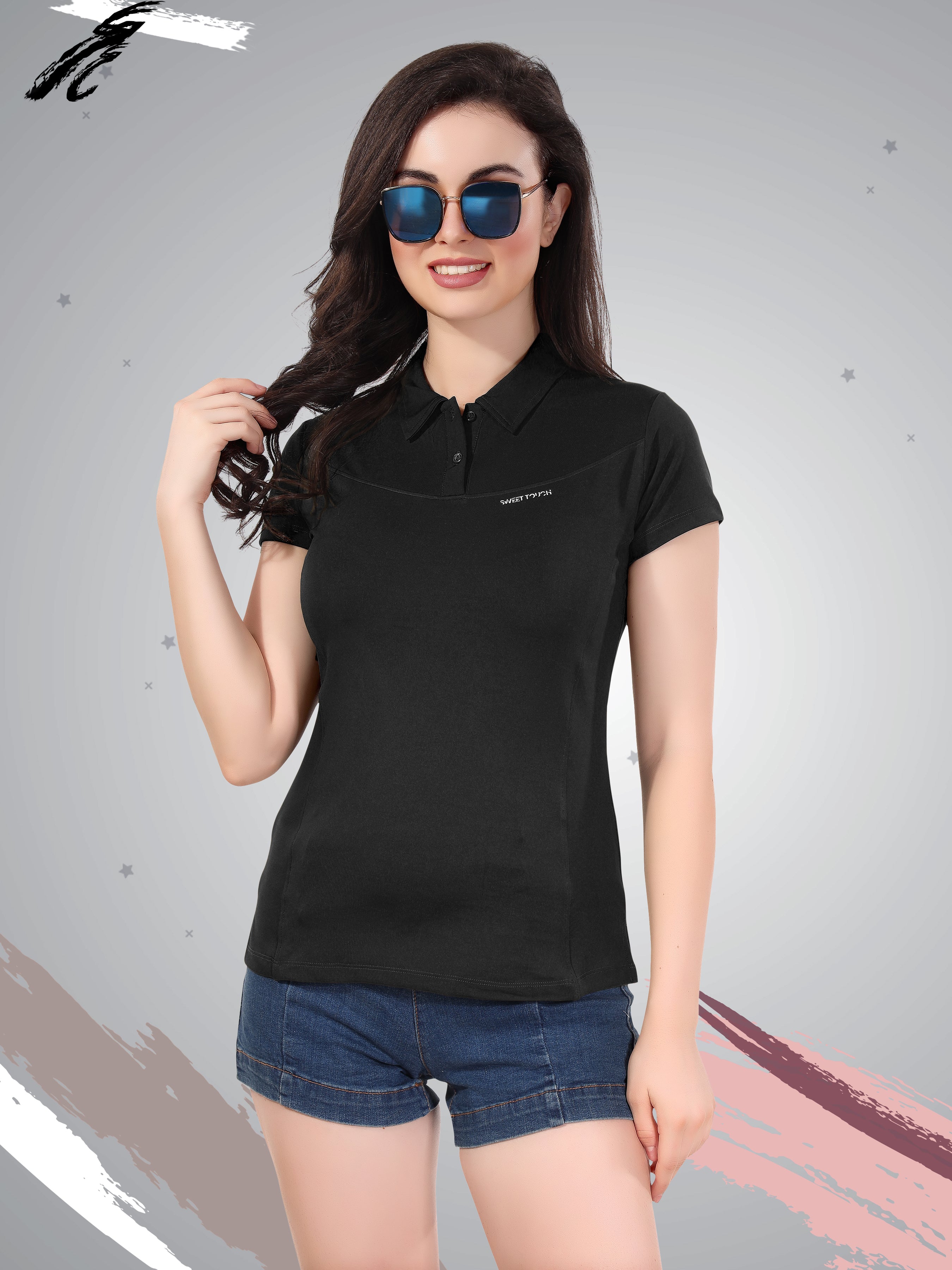 Women’s Regular Fit Solid Polo T-Shirt