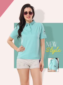 Short Collar Tees: Stylish Printed Polo T shirts for Women